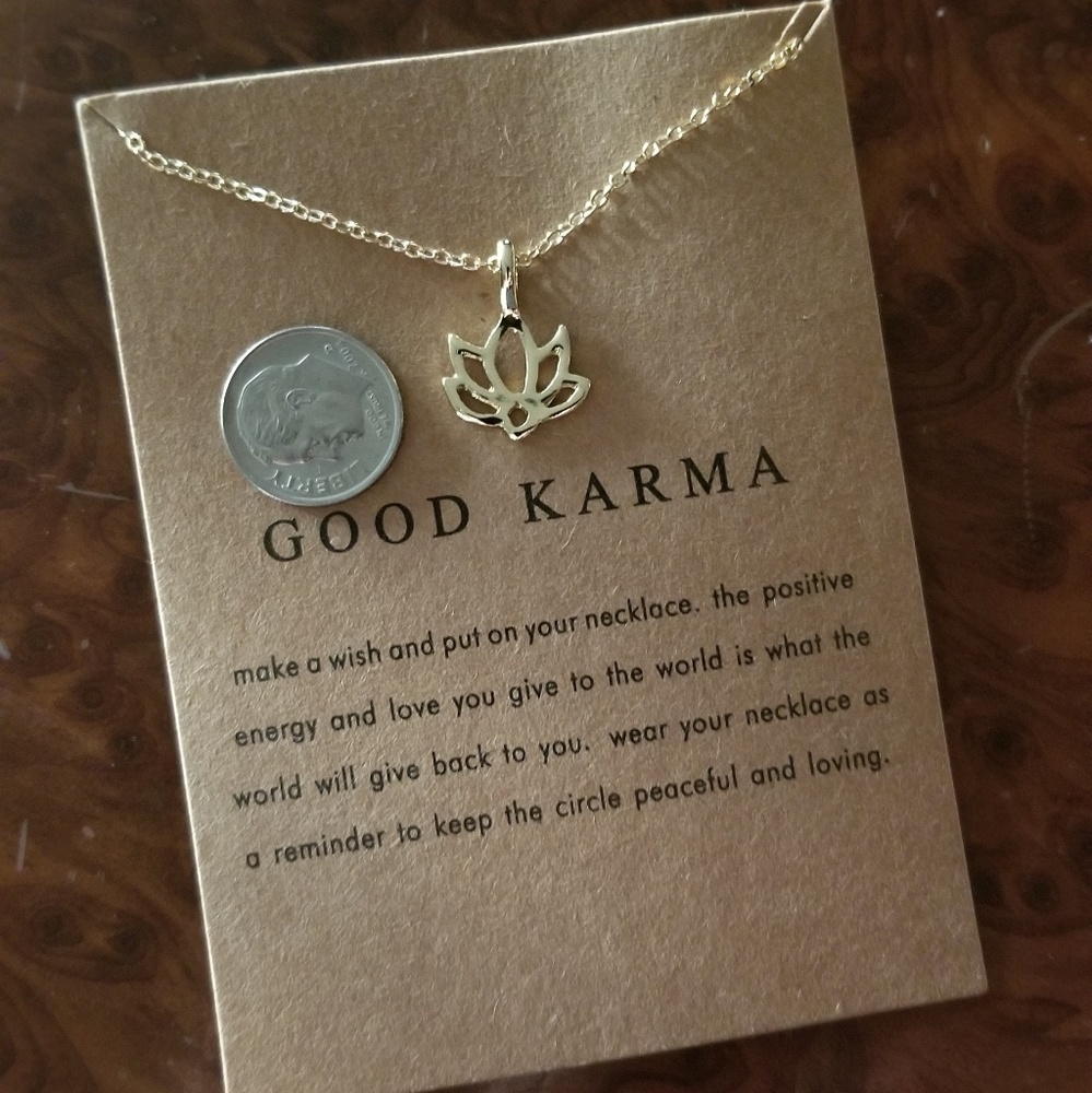 LAST ONE! 'Good Karma' Lotus Flower Necklace - Picture 2 of 2